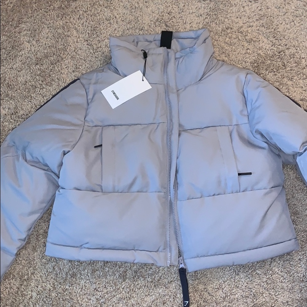 Gymshark puffer jacket lilac grey